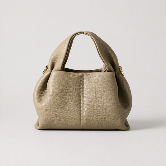 ALEONA La Piuma genuine leather cloud bag in Dark Olive, product image 1