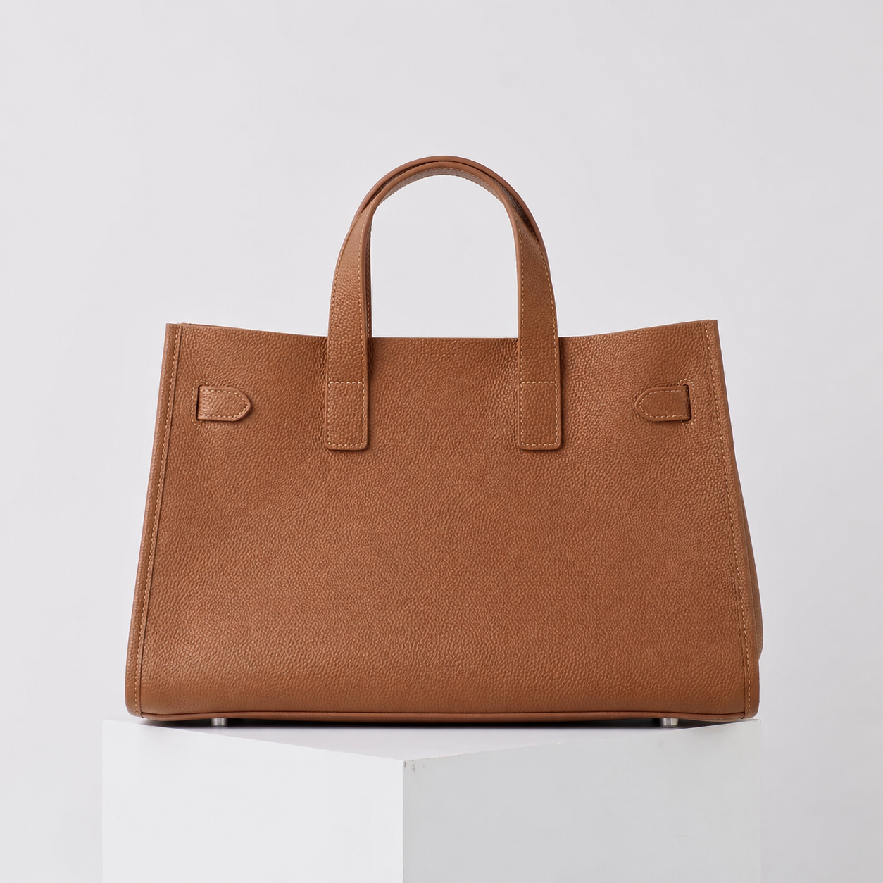 ALEONA L'Essenziale genuine leather shopper in Caramel, product image 6