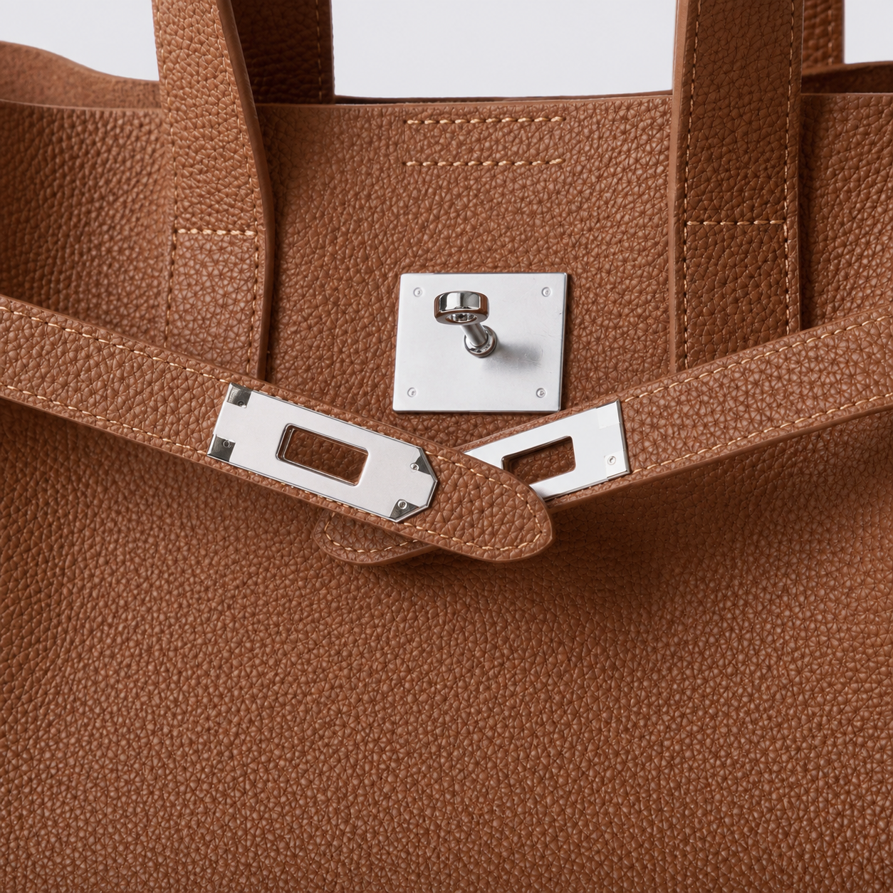 ALEONA L'Essenziale genuine leather shopper in Caramel, product image 4