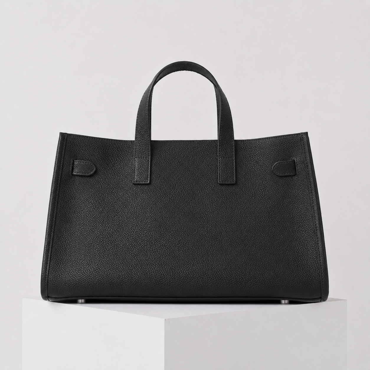 ALEONA L'Essenziale genuine leather shopper in Nero, product image 2