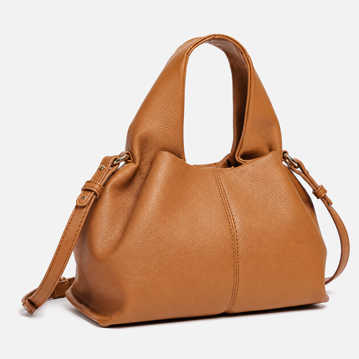 ALEONA La Luna genuine leather shoulder bag in Caramel, product image 3