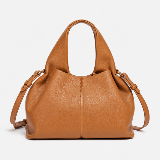 ALEONA La Luna genuine leather shoulder bag in Caramel, product image 1
