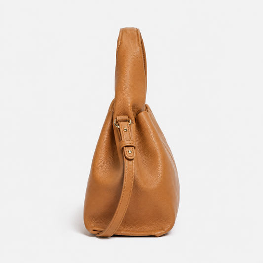 ALEONA La Luna genuine leather shoulder bag in Caramel, product image 2