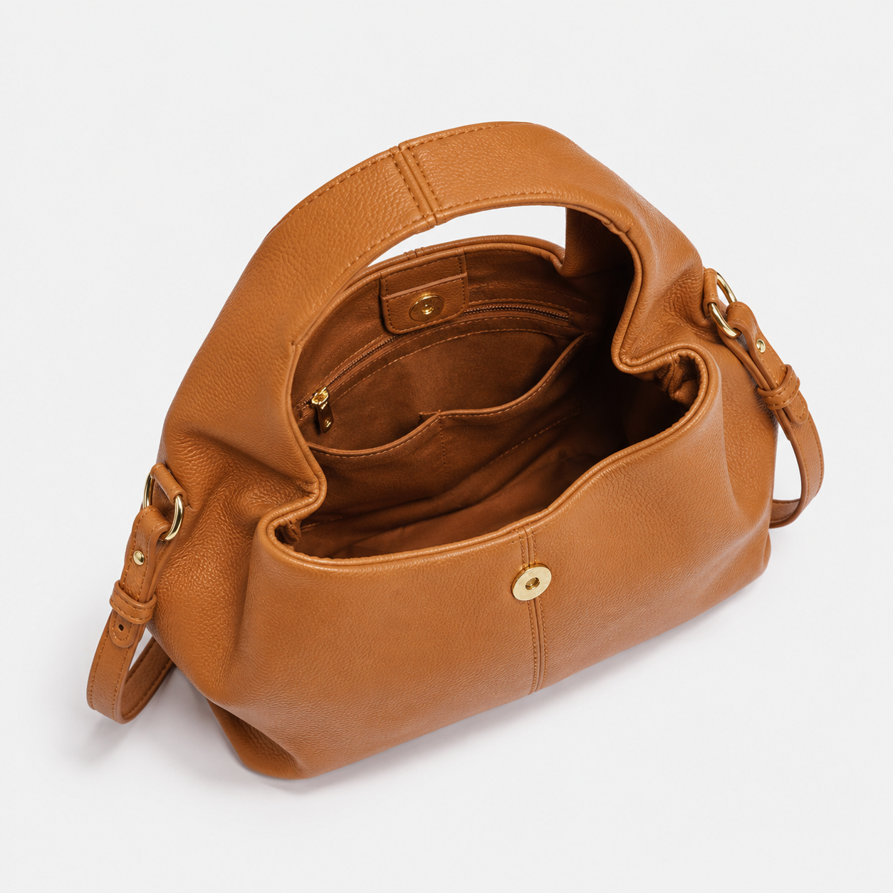 ALEONA La Luna genuine leather shoulder bag in Caramel, product image 5