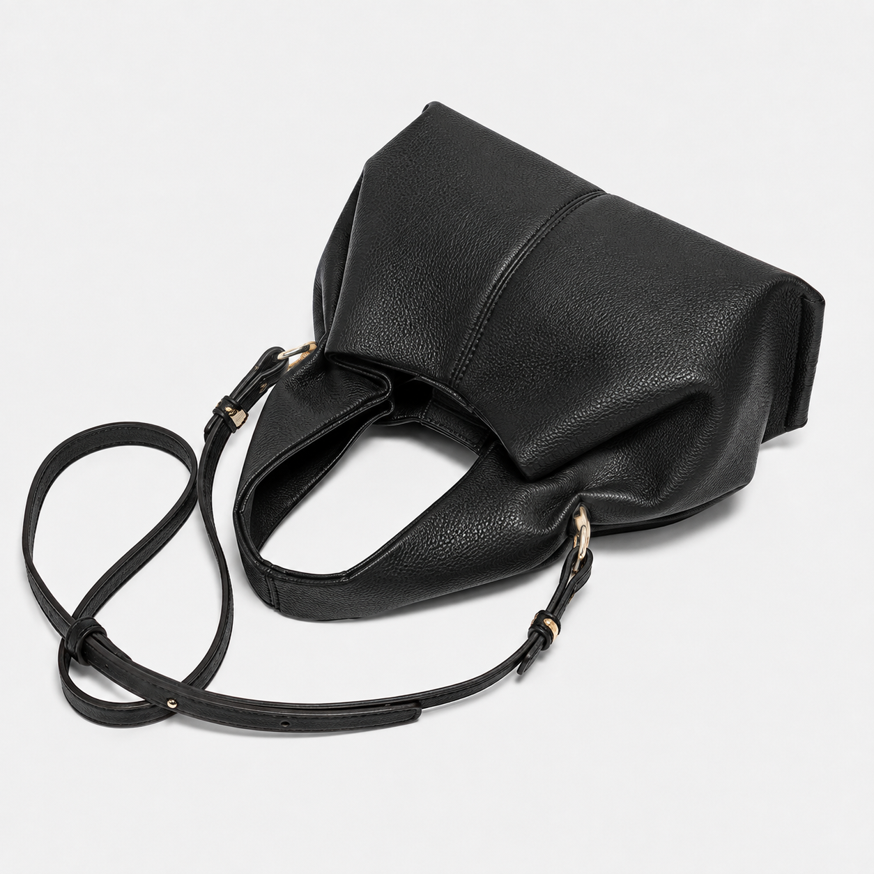 ALEONA La Luna genuine leather shoulder bag in Nero, product image 2